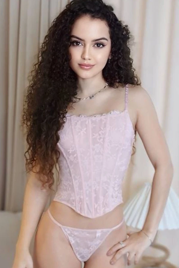 Curly Young Flat Chested London Escort Latifa 30A